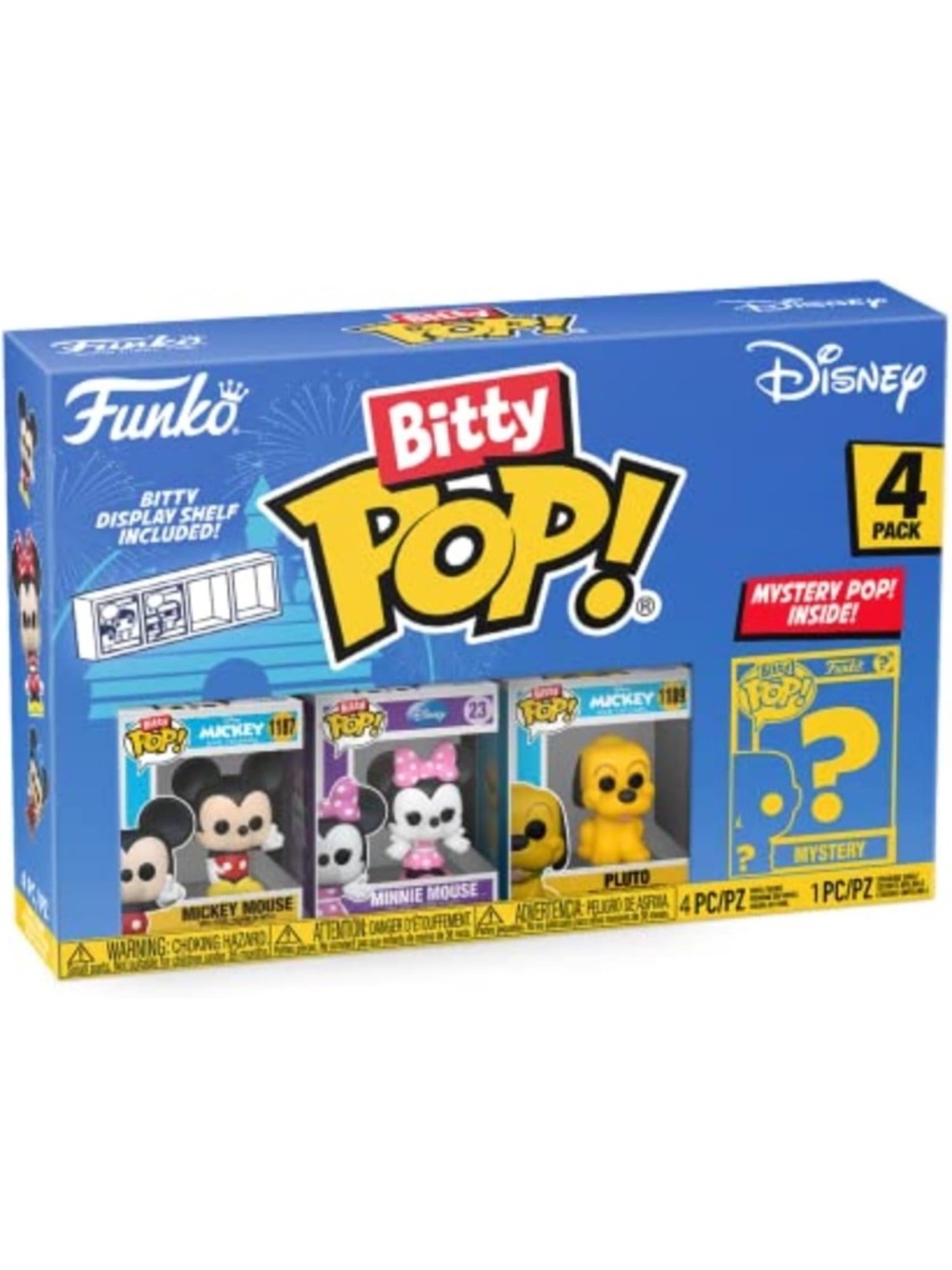 Funko Bitty Pop! Disney Mickey, Minnie & Pluto 4-Pack - Blue Box